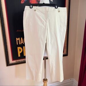Ann Taylor Loft: Light Khaki Straight Legged Business Casual Cropped Capris/Trou